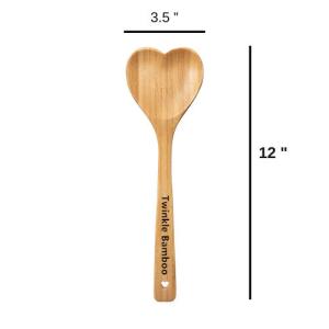 Bamboo heart shaped salad spoon  wooden serving spoon
