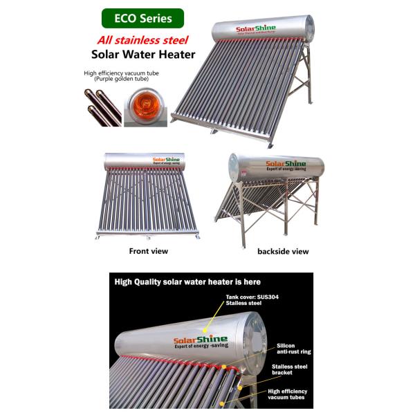 Stable Vacuum Tube Solar Water Heater , Non Pressurized Solar Water Heater