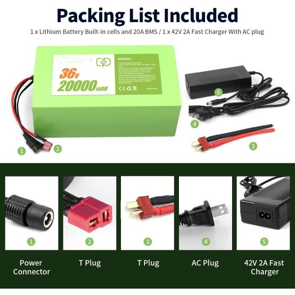 XT60 Fascial Gun Battery 100W-600W 36V 8Ah Lithium Battery With 2A Charger