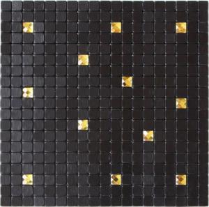 China Waterproof Black Self Adhesive Mosaic Wall Tiles , Peel And Stick Metal Tile Backsplash on sale