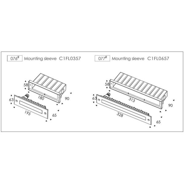 6 * 2W Decorative Recessed Mount Linear Step Light , LED Stair Lights CE / RoHs Approved