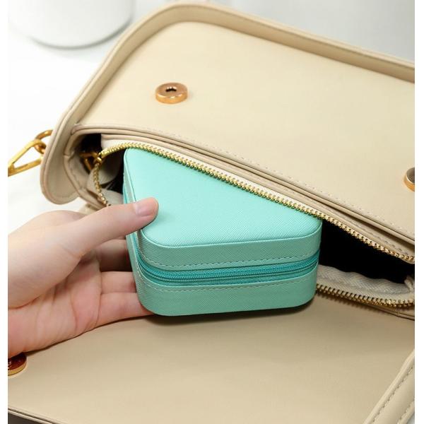 Fashion Solid Luxury Portable PU Leather PVC Cardboard Jewelry Jewellery Set Gift Packaging Packing Travel Holder Organizer Mini Box for Women Girls