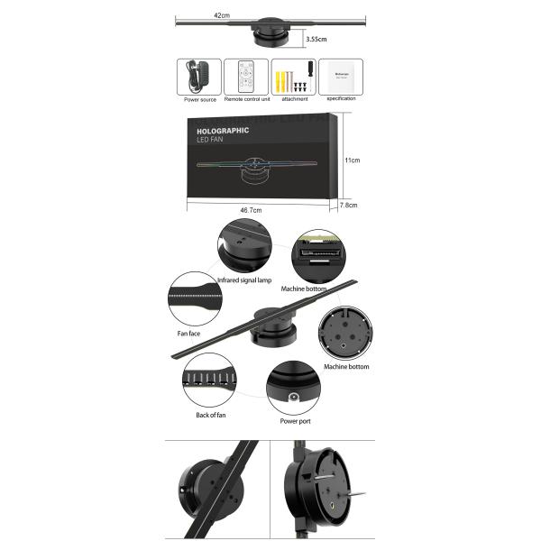 Holographic Mesh Projector Screen Advertising Player 3d Led Advertising Screen Outdoor