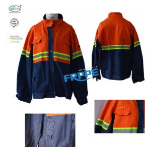 Navy Blue Arc Flash Flame Retardant Jacket With Reflector