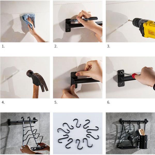 304 Stainless Steel Kitchen Spice Rack Wall Mounted With Brush Polishing Finish