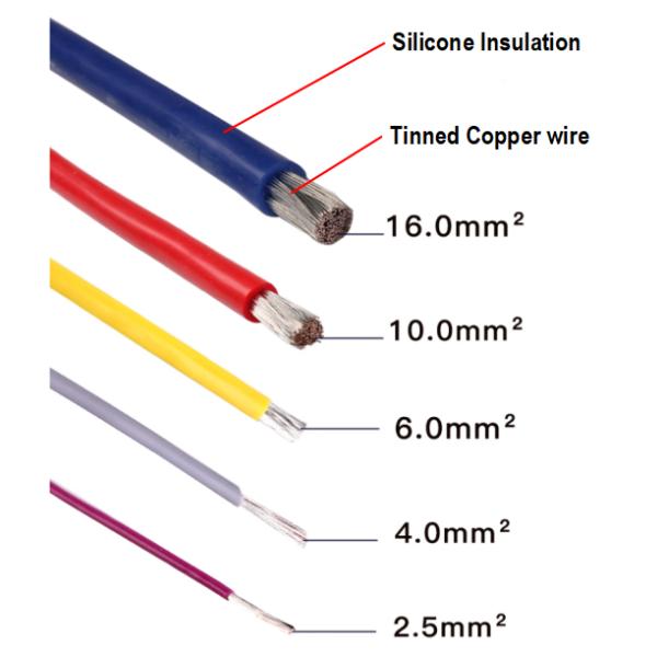 6awg 8awg 10awg High Temperature Silicone Wire Cable 300V 1000V