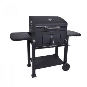 China Black Powder Coated 24 Inch Garden Barbecue Grill Charcoal Trolley Bbq on sale