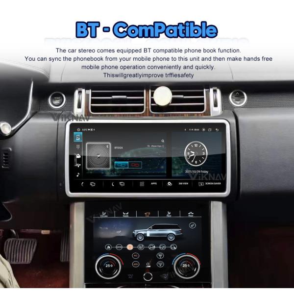 Double Din Range Rover Android Head Unit Car Radio Player AC Panel