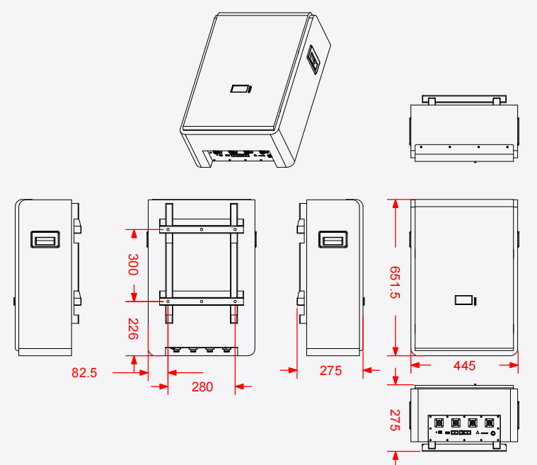 Wall Mounted Lithium Battery Pack Equipped With Battery Status Monitor