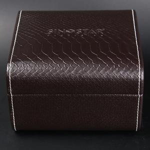 China Single Twist Brown Leather Watch Box Elegant Style Recyclable With Stitching on sale