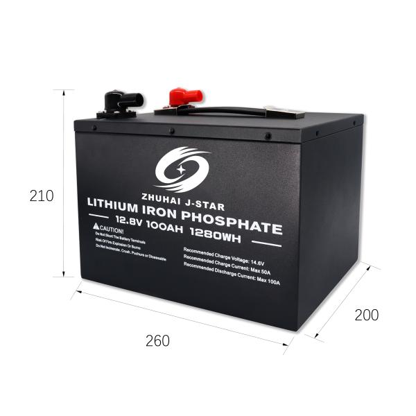 Short Circuit Protection 100Ah 12V LiFePO4 Deep Cycle Battery For RV