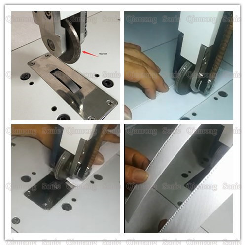 800 Watt Ultrasonic Sewing Machine For Fabric Sealing Cutting With 12mm Rotary Wheel