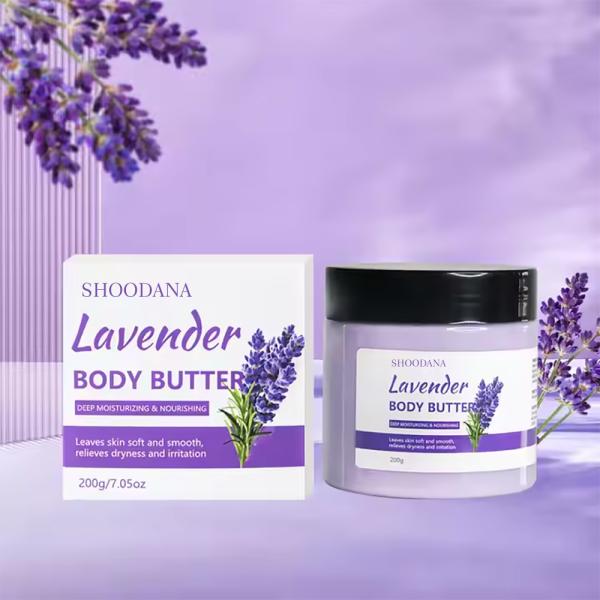 Private Label Organic Skin Moisturizing Body Cream Lotion Body Skin Care Moisturizing Hydrating Plant Lavender Body Butter