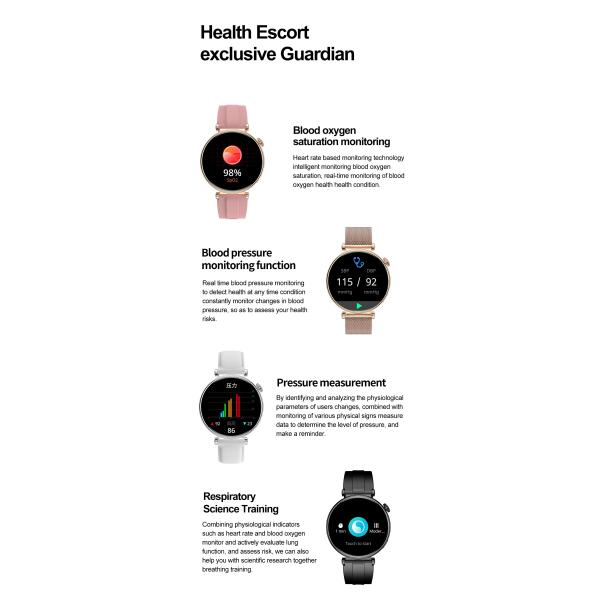 OEM HK41 Women'S Bluetooth Watch 1.32 Inch Oled Display 235mAh