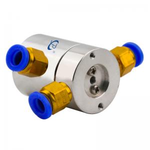 China 0.1N.M Low Torque Slip Ring 2 Channels Pneumatic Rotary Joint Routing Compressed Air on sale
