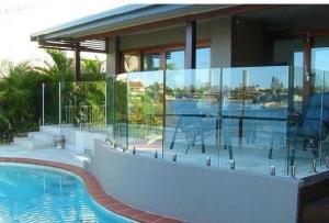 China Frameless No Holes Pool Fencing Glass Panel Heat Soaked Toughened on sale
