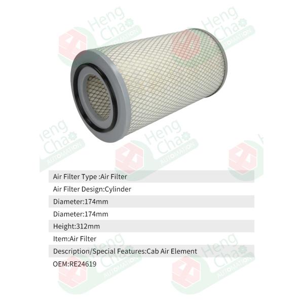Car Cabin Air Filter Re24619 Diameter 174mm Height 321mm