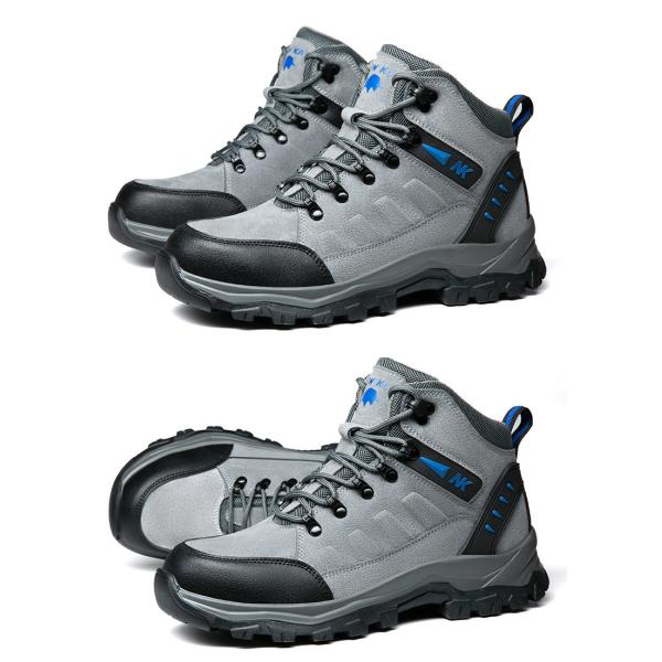 Mid-Cut Welding Safety Shoes with Custom Logo and Gray Color Suede Work Boots