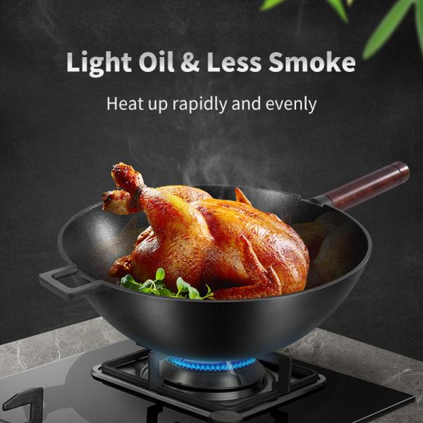 Restaurant Aluminum Alloy Wok Pan Frying Pan 2.3kg PFLUON Coating