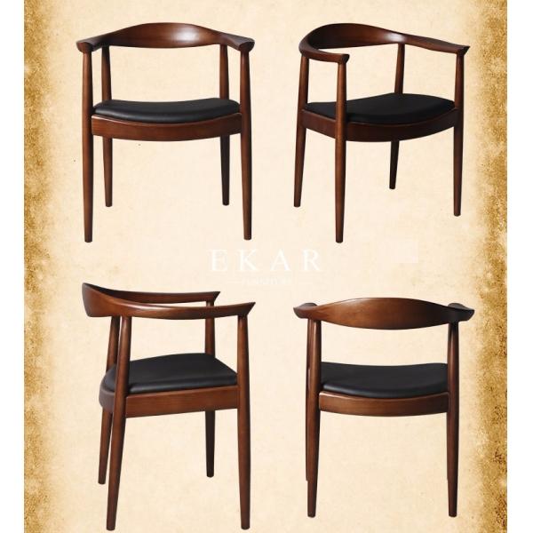 Ash Wood Armchair Woven Leather Dining Funiture Modern Chair