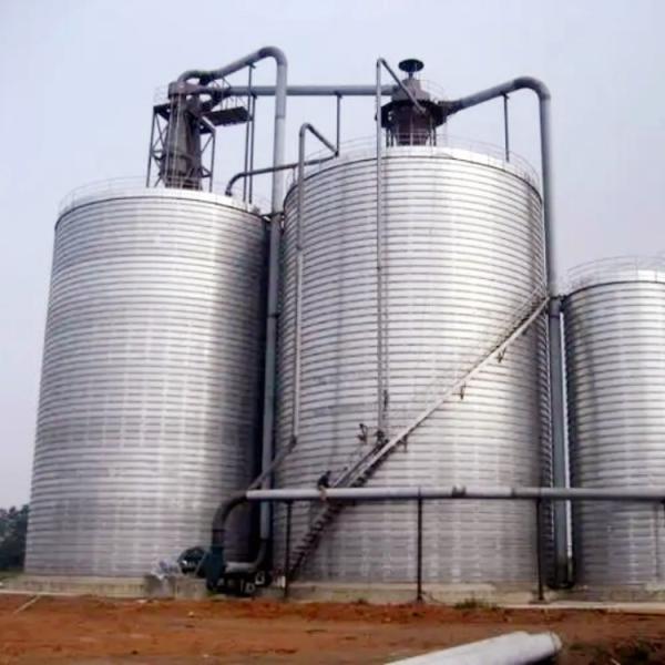 Corrosion Resistant Spiral Steel Silo Tank Cylindrical For Grain Storage