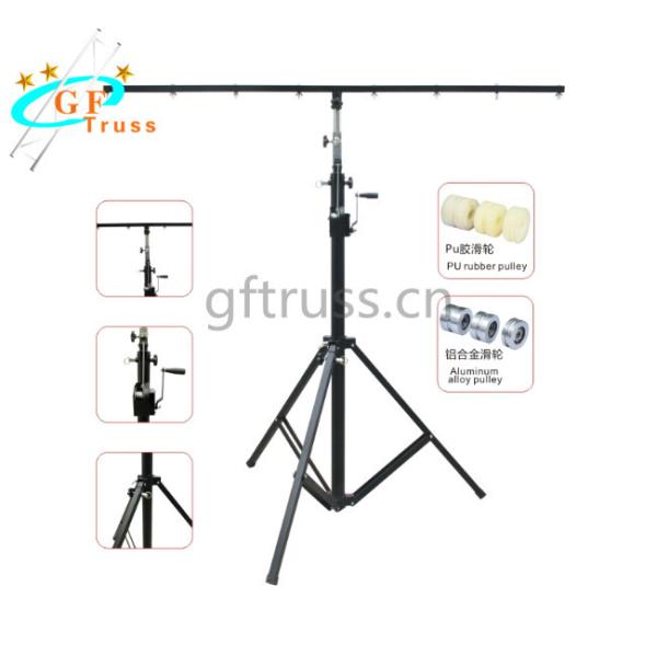 6M Black Alu 6061-T6 Crank Truss Speaker Stand For Prerformance