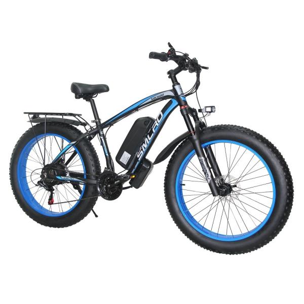 1KW Fat Tire Electric Mountain Bike Brushless Geared HYDR Fork