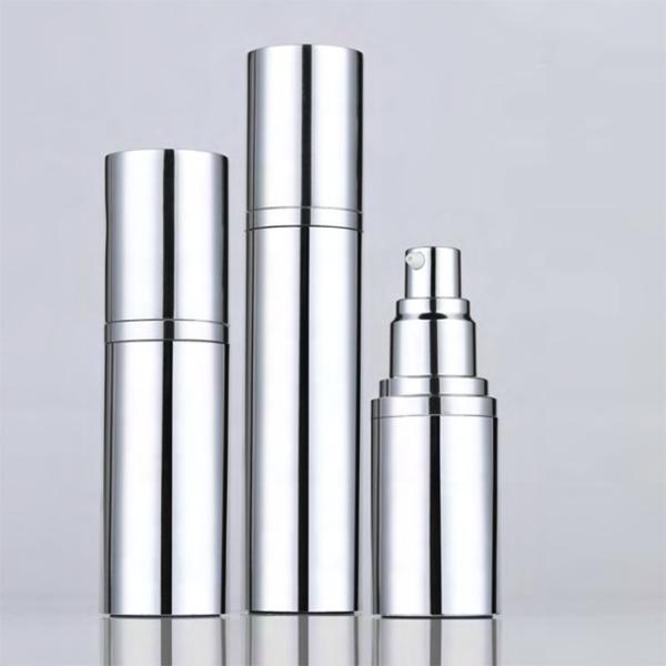 Skin Care Aluminium Silver Airless Pump Bottle Cosmetic Serum Bottles 15ml 30ml 50ml
