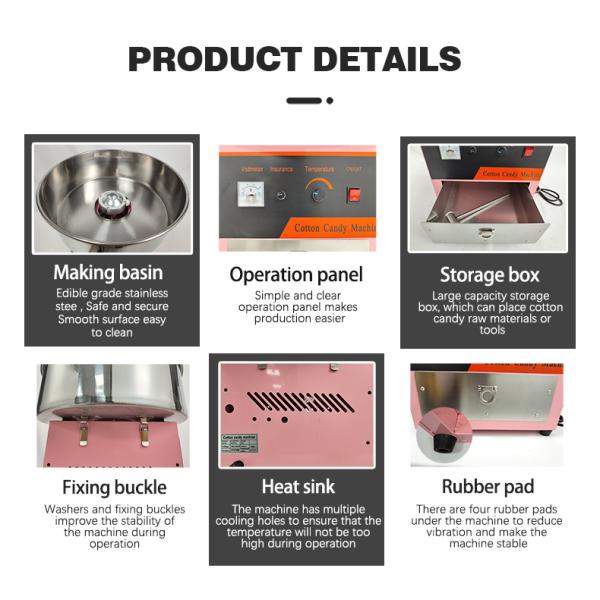 AM-M3 Electric Cotton Candy Machine 220-240V Commercial Stainless Steel Floss Maker