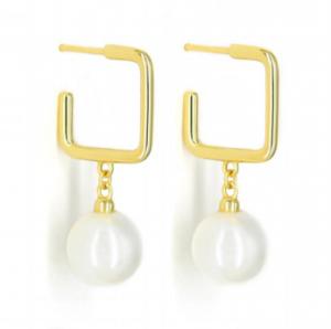 China Barley Jewelry Womens Pearl Shape Love Stud Earring 925 Silver Large Statement Hoop Earrings on sale