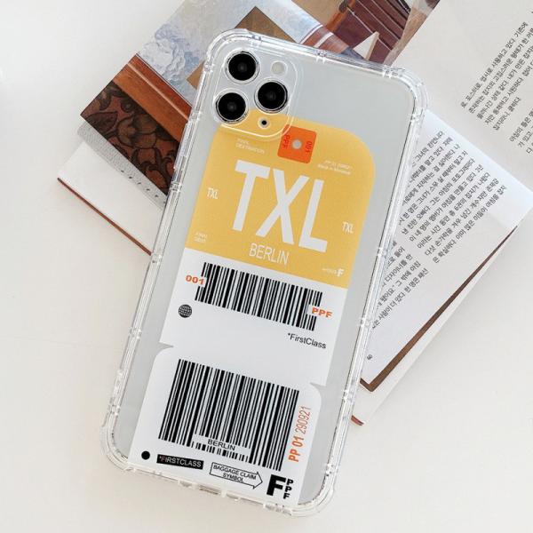Iphone 12 Shockproof Phone Cases Boarding Pass Air Ticket City Plane slip free