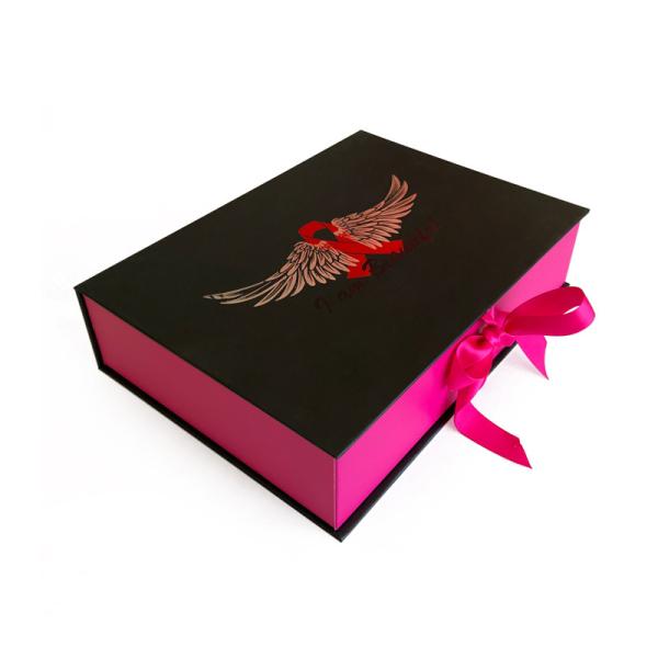 Pink Book Shape Ribbon Closure Make Up Shipping Cardboard Gift Packaging Boxes Makeup Brush Box With Plastic Blister Tra
