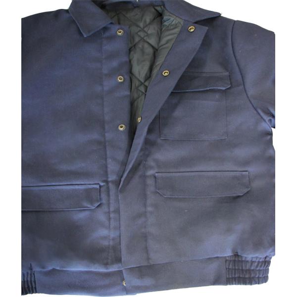 CVC 55/45 245G Quilted Workwear Navy Work Jacket With Three Flap Pockets