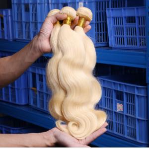 China Malaysian Hair Human Hair Extensions Remy Hair Weaving 613 Blonde Bundles wholesale
