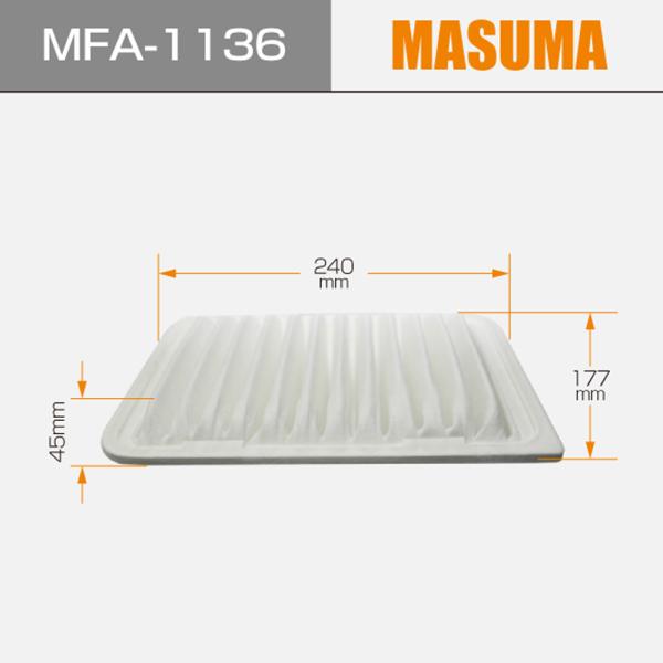 Year 2000-2005 MFA-1136 MASUMA Auto universal Air Filter 17801-0D060 17801-0D090 17801-0M020 For LEXUS Camry