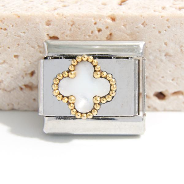 Popular Design Stainless Steel Clover Flower Italian Charm Links for Bracelet