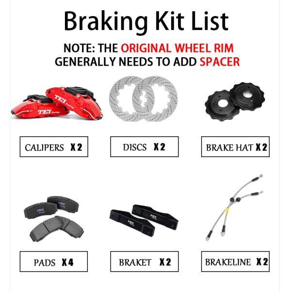 Front 6 Piston And Rear 4 Piston Caliper With E-brake Caliper BBK Auto Brake System For Volkswagen Golf R 19 Inch Rim
