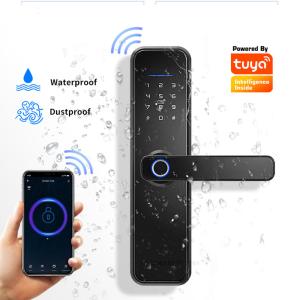 China Waterproof Smart Tuya APP Security WiFi Fingerprint Home Outdoor Gate Card Code Door Lock wholesale