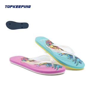 China Summer Ladies Flip Flop EVA PVC Solid Flat Flip Flop on sale