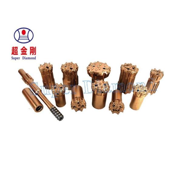 China ISO 9001 2000 Certified Drop Center Retrac Taper Button Reaming and Cross Top Bits in Sizes Ranging from 7/8 Conebits T38 wholesale