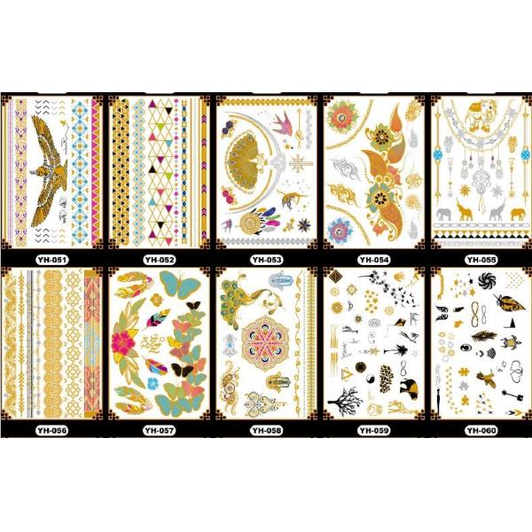 Waterproof Non Toxic Gold Foil Body Tattoo Sticker for ladies