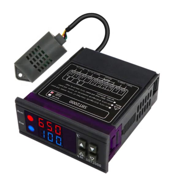 Dual Digital Temperature Humidity Controller AC 110V 220V Thermostat Humidistat Therometer Hygrometer