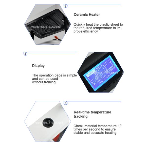 Automatic Desktop 3D HIPS ABS PETG PVC PMMA PC PE PP Kydex EVA Foam Plastic Vacuum Mold Forming Former Thermoforming Machine
