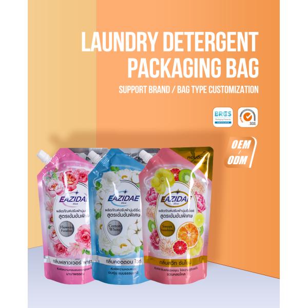 2kg Portable Stand Up Spout Pouch Laundry Detergent Packaging Bag Laundry Detergent Packing Bag