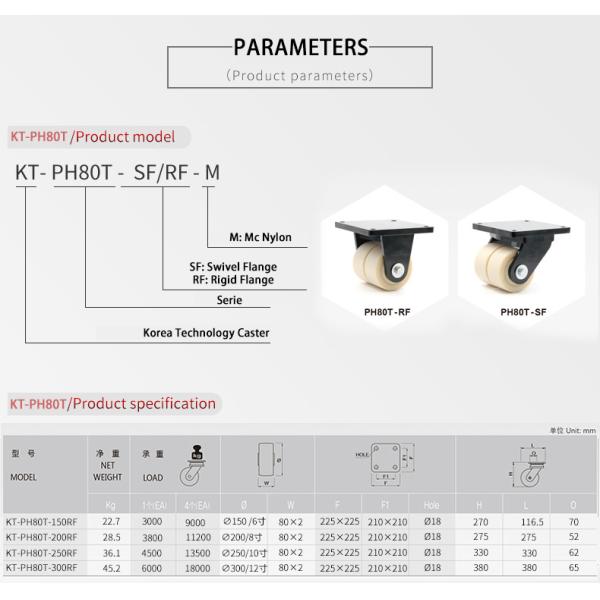 durable 3800kg dual wheel casters Heavy Duty Outdoor Castors 200mm