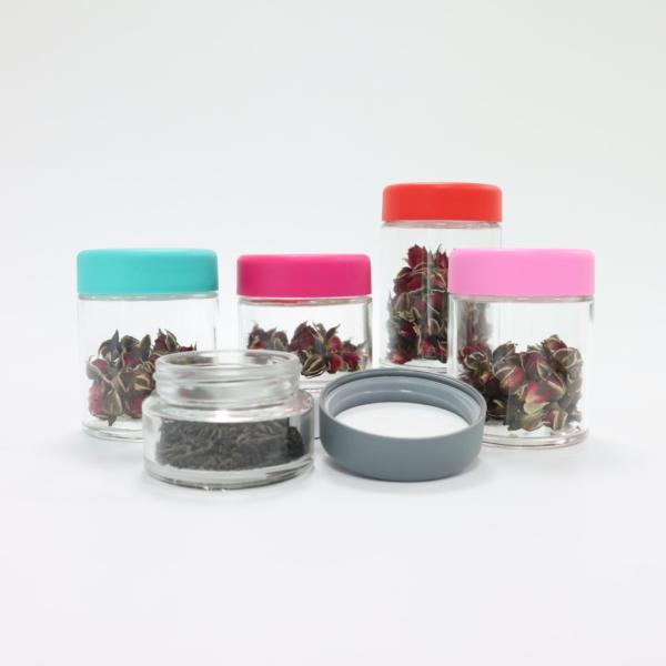Transparent Childproof Glass Jars with Screw Lids for Airtight Weed Storage