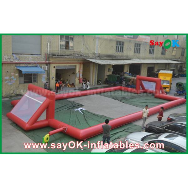 Inflatable Football Game Giant 0.5mm PVC Tarpaulin Inflatable Football Field , Portable Inflatable Soccer Field