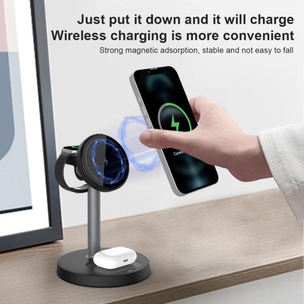 5V/3A 3 in 1 Multi-functional Wireless Charger CE/FCC/RoHS/UKCA Certified