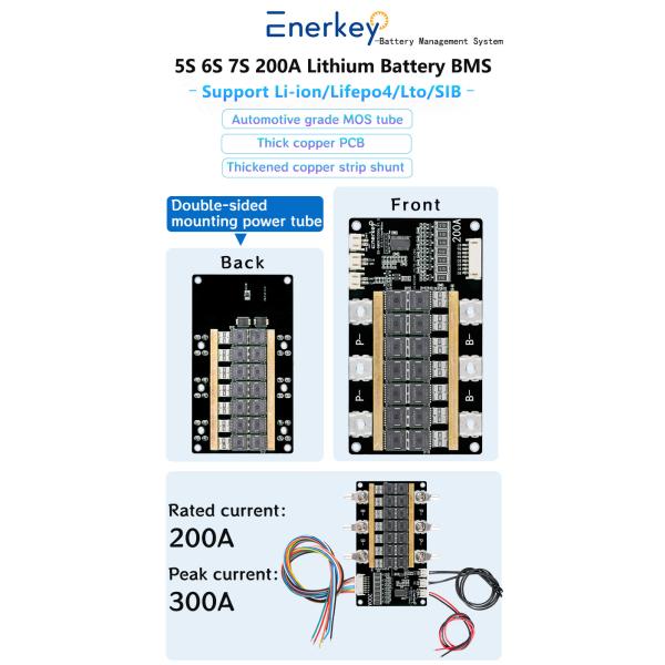 Enerkey High Quality BMS 7S 200A Lto BMS Lithium Titanate Battery for E-bike