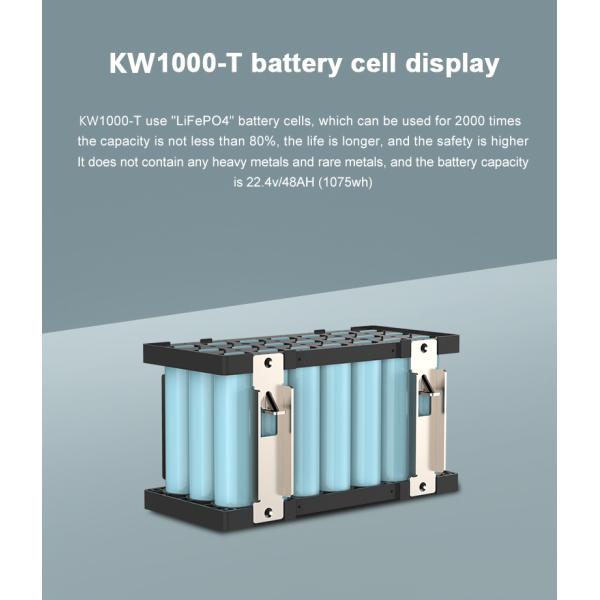 Pure Sine Wave Solar Power Station 1075WH 1000W Lithium Iron Phosphate Battery Pack